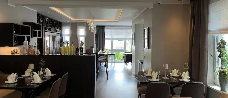 Gastraum Restaurant Bella Vista Bad Kreuznach, Akustik geplant durch Raumakustik Frankfurt